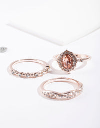 Rose Gold Engagement Ring Stack - link has visual effect only