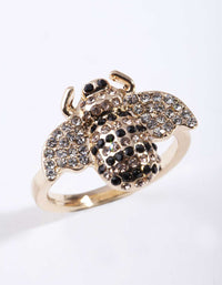 Gold Diamante Bumblebee Ring - link has visual effect only