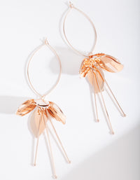 Rose Gold Metal Flower Drop Earrings - link has visual effect only