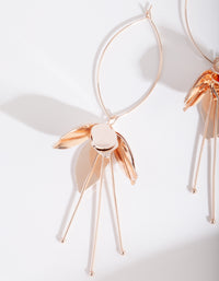 Rose Gold Metal Flower Drop Earrings - link has visual effect only