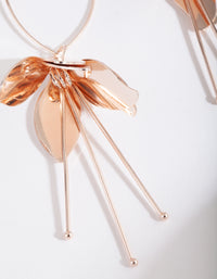 Rose Gold Metal Flower Drop Earrings - link has visual effect only