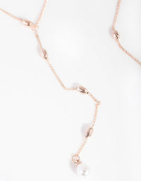 Rose Gold Mini Pearl Choker & Y-Necklace Pack - link has visual effect only