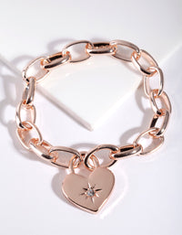 Rose Gold Heart Diamante Bracelet - link has visual effect only