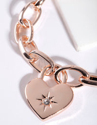 Rose Gold Heart Diamante Bracelet - link has visual effect only