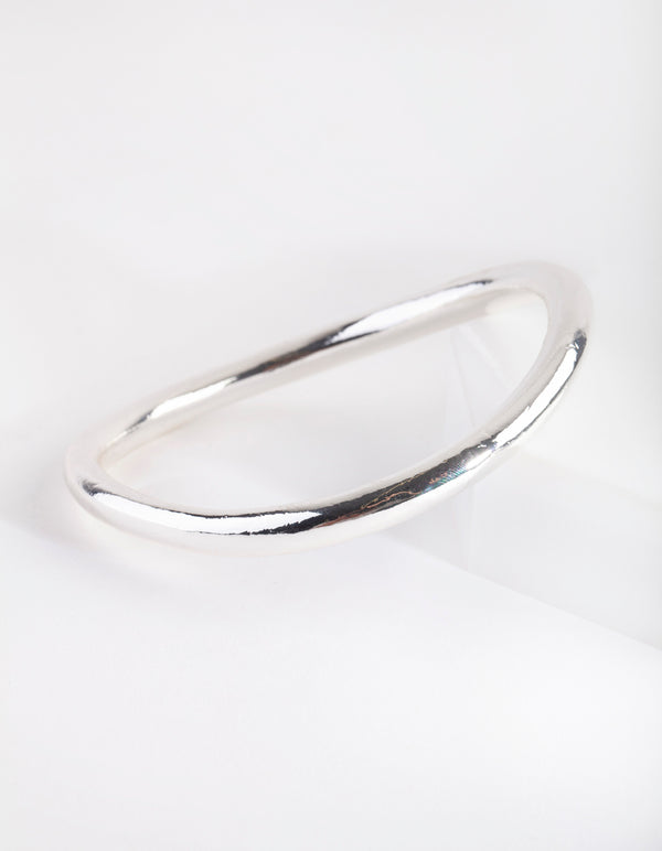 Silver Round Wavy Bangle