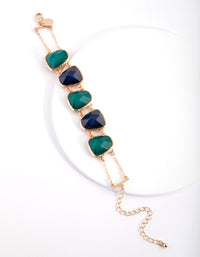 Gold Statement Mix Stone Bracelet - link has visual effect only