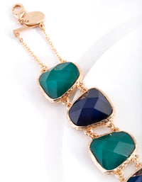 Gold Statement Mix Stone Bracelet - link has visual effect only