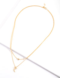 Gold Plated Sterling Silver Moon & Star Double Layer Necklace - link has visual effect only