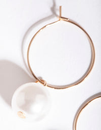 Gold Large Pearl Hoop Earrings - link has visual effect only