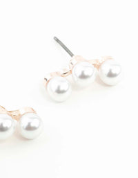 Rose Gold Pearl Crawler Stud Earrings - link has visual effect only