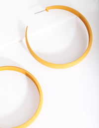 Mustard Coated Metal 60mm Hoop Earrings - link has visual effect only