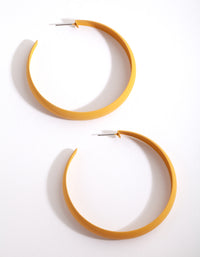 Mustard Coated Metal 60mm Hoop Earrings - link has visual effect only