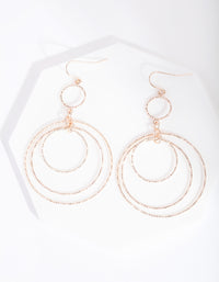 Rose Gold Diacut Circle Drop Earrings - link has visual effect only