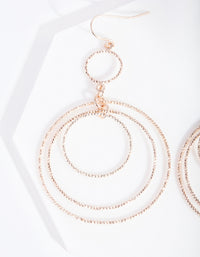 Rose Gold Diacut Circle Drop Earrings - link has visual effect only