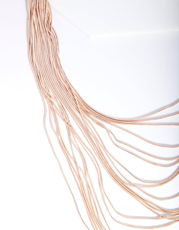 Rose Gold Drape Cutchain Necklace