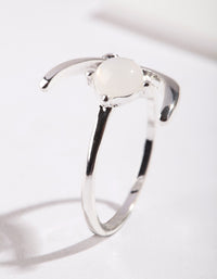 Silver Synthetic Opal Moon Ring - link has visual effect only