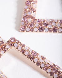 Rose Gold Diamante Trapeze Earrings - link has visual effect only