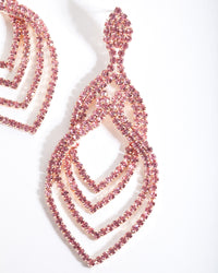 Pink Layered Tier Drop Earrings - link has visual effect only