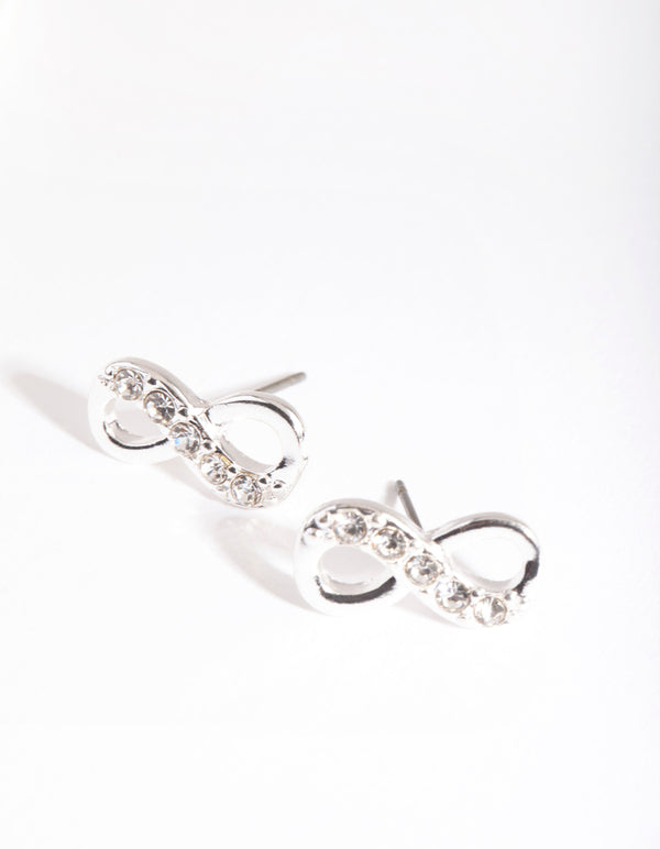 Silver Diamante Infinity Earrings