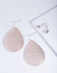 Rose Gold Textured Earrings Duo - link has visual effect only