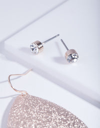 Rose Gold Textured Earrings Duo - link has visual effect only