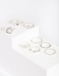 Silver Diamante Dot Ring 8-Pack - link has visual effect only