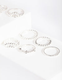 Silver Diamante Dot Ring 8-Pack - link has visual effect only