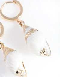 Gold Conch Shell Huggie Earrings - link has visual effect only