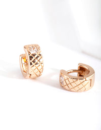 Gold Quilted Huggie Earrings - link has visual effect only