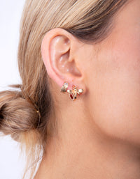 Gold Quilted Huggie Earrings - link has visual effect only