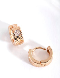 Gold Quilted Huggie Earrings - link has visual effect only