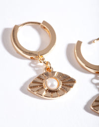 Gold Evil Eye Huggie Earrings - link has visual effect only