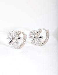 Silver Mixed Petal Huggie Earrings - link has visual effect only