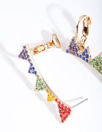 Gold Rainbow Diamante Triangle Cuff Earrings - link has visual effect only