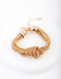 Gold Mesh Knot Chain Bracelet - link has visual effect only