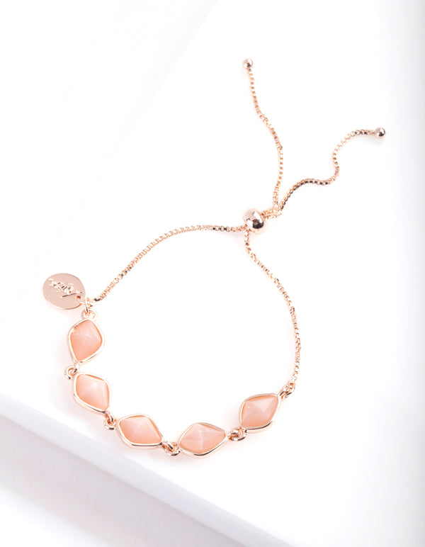 Rose Gold Organic Stonne Toggle Bracelet