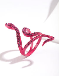 Pink Diamante Swirl Snake Ring - link has visual effect only