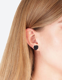 Black Rose Stud Earrings - link has visual effect only