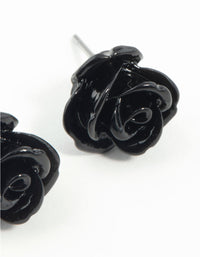 Black Rose Stud Earrings - link has visual effect only