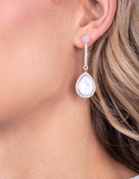 Rose Gold Diamante Teardrop Earrings - link has visual effect only