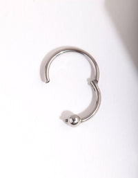 Rhodium Plain Bead Belly Clicker Ring - link has visual effect only