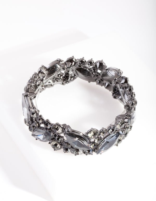 Gunmetal Marquise Stone Bangle