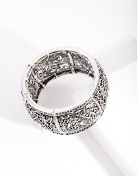 Antique Silver Diamante Filigree Bangle - link has visual effect only