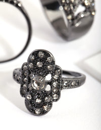 Gunmetal Diamante Vintage Ring Pack - link has visual effect only