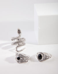 Antique Silver Bohemian Snake Ring Pack - link has visual effect only