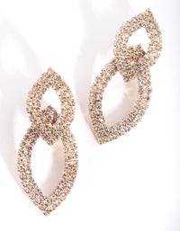 Gold Cupchain Double Leaf Earrings - link has visual effect only