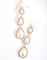 Gold Graduated Pearl Earrings - link has visual effect only