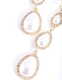 Gold Graduated Pearl Earrings - link has visual effect only