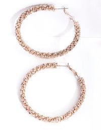 Gold Stone Cluster Hoop Earrings - link has visual effect only