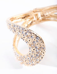 Gold Embellished Stone Loop Clamp Bracelet - link has visual effect only